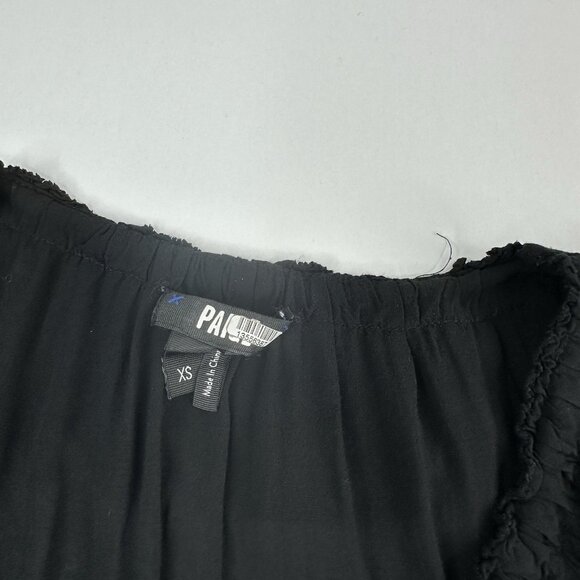 Paige Women’s Black Santina Designer Ruffle Career Sleeveless Crepe Top XS/C33 - Picture 7 of 12